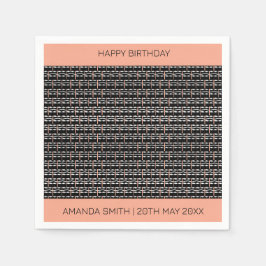 Happy Birthday, Niedliches Ethnic Africa-Muster Serviette