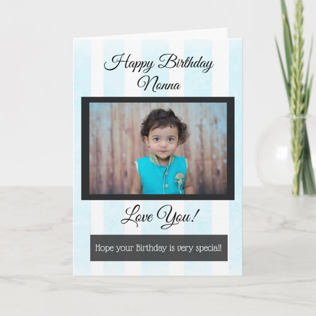 Happy Birthday Nonna Personalisiert Foto Card Karte (Vorderseite)