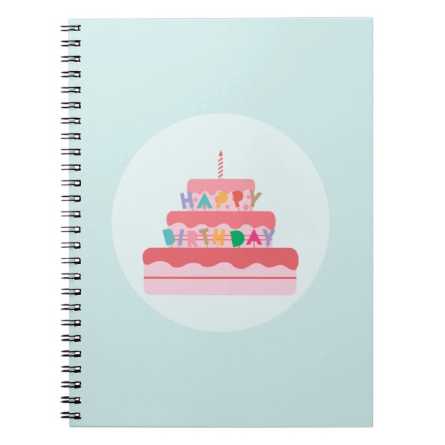 Happy Birthday Notebook Notizblock (Vorderseite)