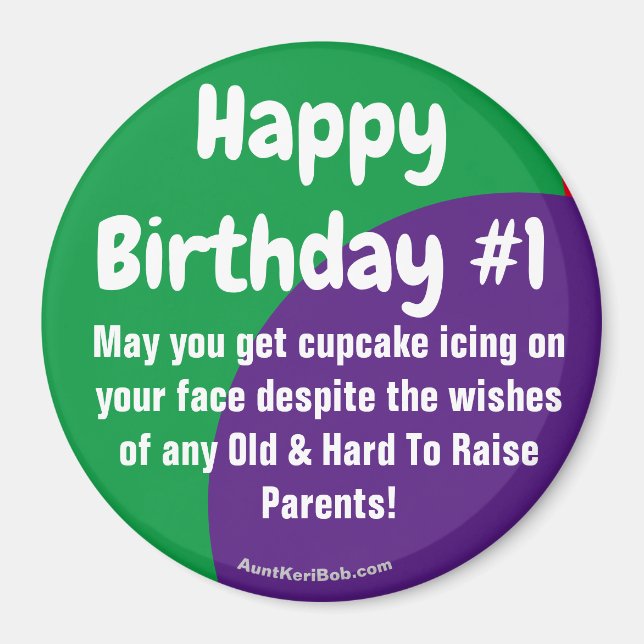 Happy Birthday Nr. 1 cupcake Eismagnet Magnet (Vorne)