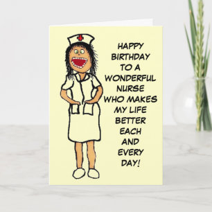Happy Birthday Nurse Cartoon Karte