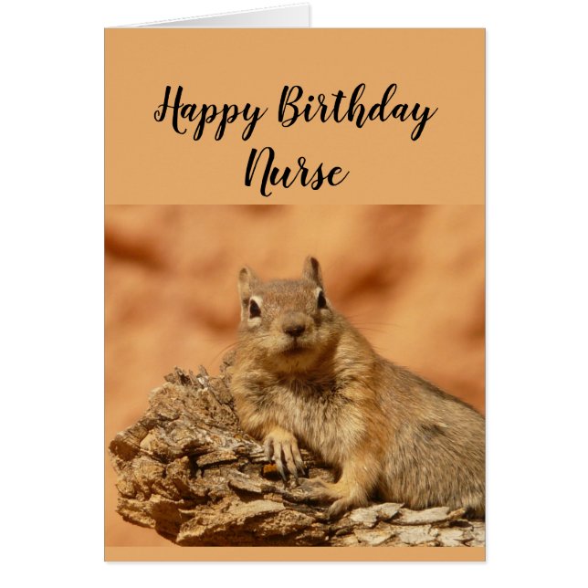 Happy Birthday Nurse Funny Squirrel Relax (Vorne)