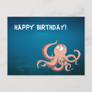 Happy Birthday Octopus Postkarte