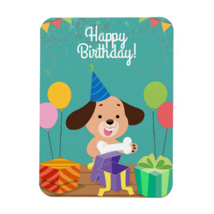 Happy birthday of the dog magnet