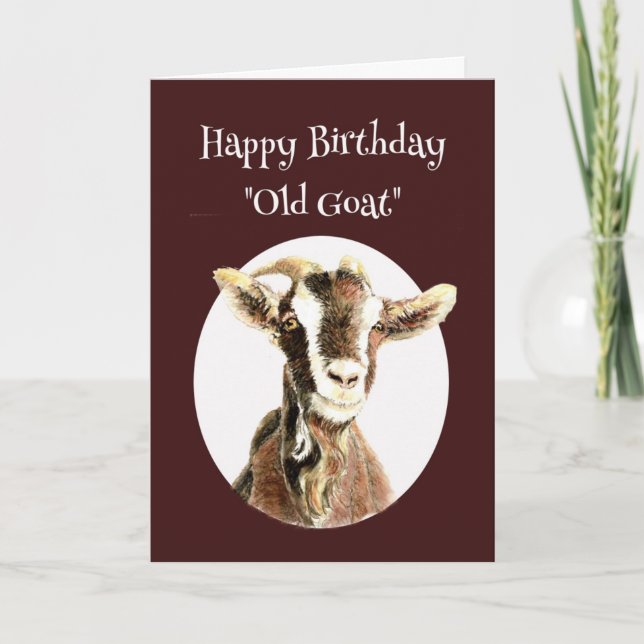 Happy Birthday Old Goat Over the Hill Humor Karte (Vorderseite)