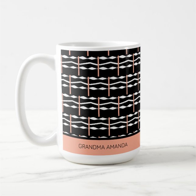 Happy Birthday Oma Ethnic African Art Pattern Kaffeetasse (Links)