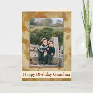Happy Birthday Oma Fall Theme Karte