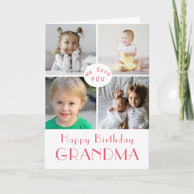 Happy Birthday Oma Foto Collage Card Karte (Vorderseite)