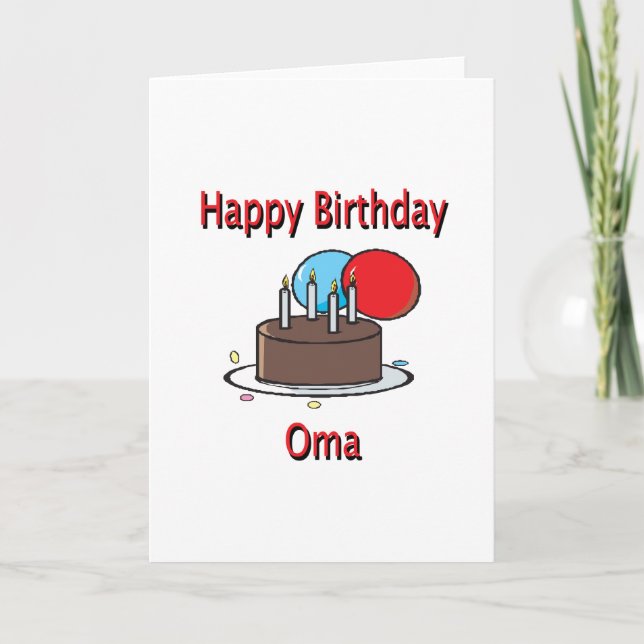 Happy Birthday Oma German Oma Birthday Design Karte (Vorderseite)