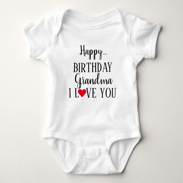 Happy Birthday Oma I Liebe You Baby Bodysuit Baby Strampler (Vorderseite)