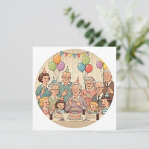 Happy Birthday Oma Vintag Design Einladung