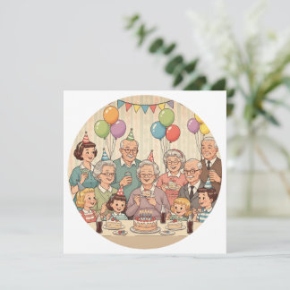 Happy Birthday Oma Vintag Design Einladung