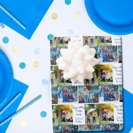 Happy Birthday Opa Custom Grandkids Foto Geschenkpapier Set
