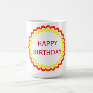 Happy Birthday Orange Yellow Tasse