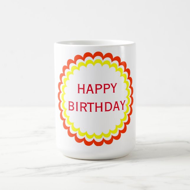 Happy Birthday Orange Yellow Tasse (Mittel)