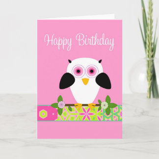 Happy Birthday Owl auf einer String Grußkarte Karte