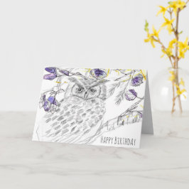 Happy Birthday Owl in Tree weiser besser als je zu Karte