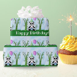 Happy Birthday Panda Party Geschenkpapier