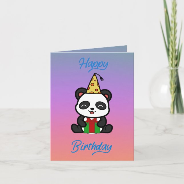 ‘Happy birthday’ panda verjaardags Karte (Vorderseite)