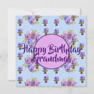 Happy Birthday Pansy Blumenkarte Oma Name Card Feiertagskarte