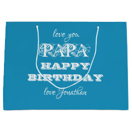 Happy Birthday PAPA Script Name Modern Classic Große Geschenktüte