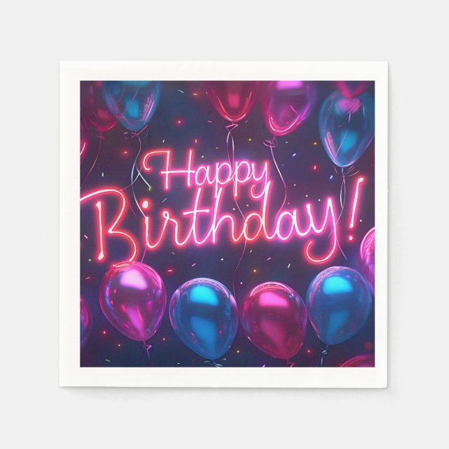 Happy Birthday Paper Napkin Serviette (Vorderseite)