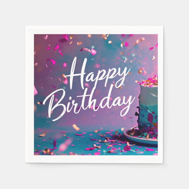 Happy Birthday Paper Napkin Serviette (Vorderseite)