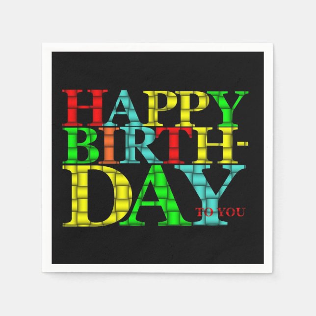 Happy Birthday Paper Napkins Serviette (Vorderseite)