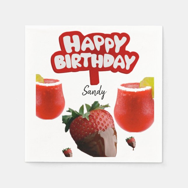 Happy Birthday Paper Napkins Serviette (Vorderseite)