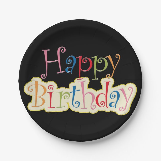 Happy Birthday Paper Plate Pappteller (Vorderseite)