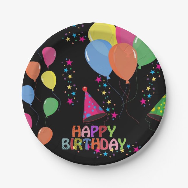 Happy Birthday Paper Plate Pappteller (Vorderseite)