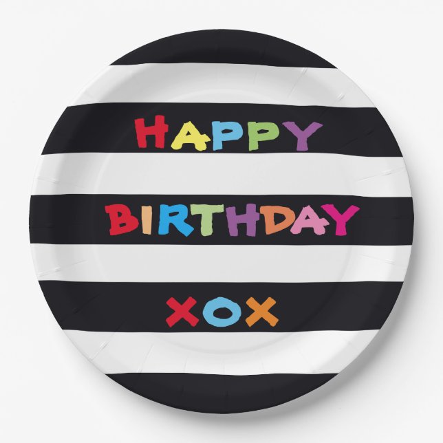 Happy Birthday Paper Tellers 15 cm Pappteller (Vorderseite)