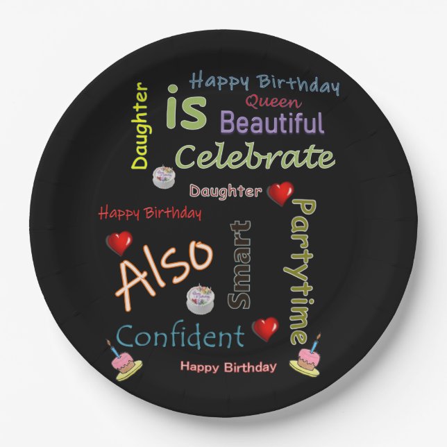 Happy Birthday Paper Tellers Daughter Pappteller (Vorderseite)