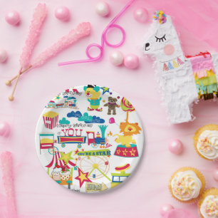Happy Birthday Paper Tellers Karneval Circus Pappteller