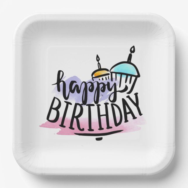 Happy Birthday Paper Tellers Pappteller (Vorderseite)