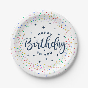 Happy Birthday Papper Plate Pappteller