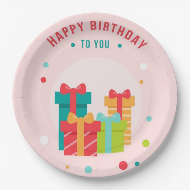 Happy Birthday Pappteller (Vorderseite)