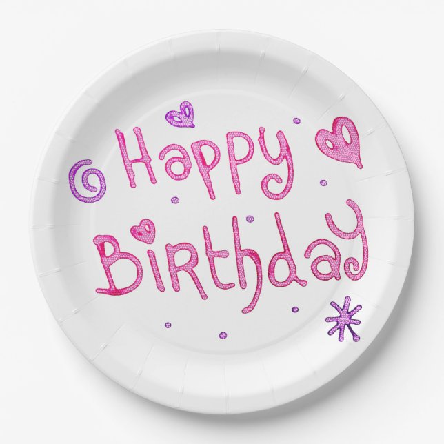 Happy Birthday Pappteller (Vorderseite)