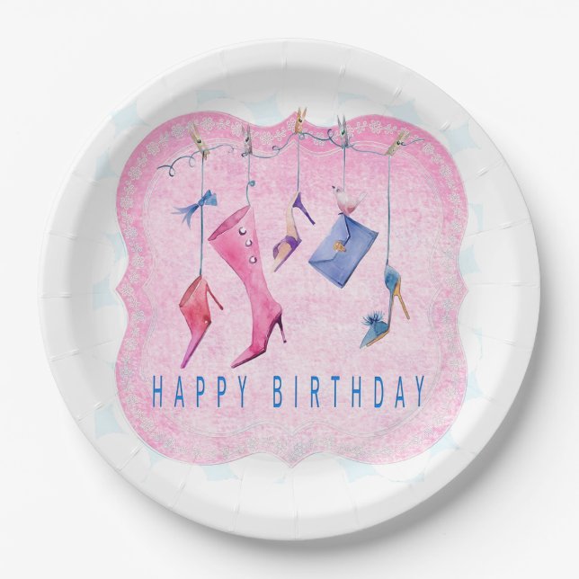 Happy Birthday Pappteller (Vorderseite)