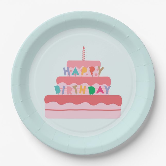 Happy Birthday Pappteller (Vorderseite)