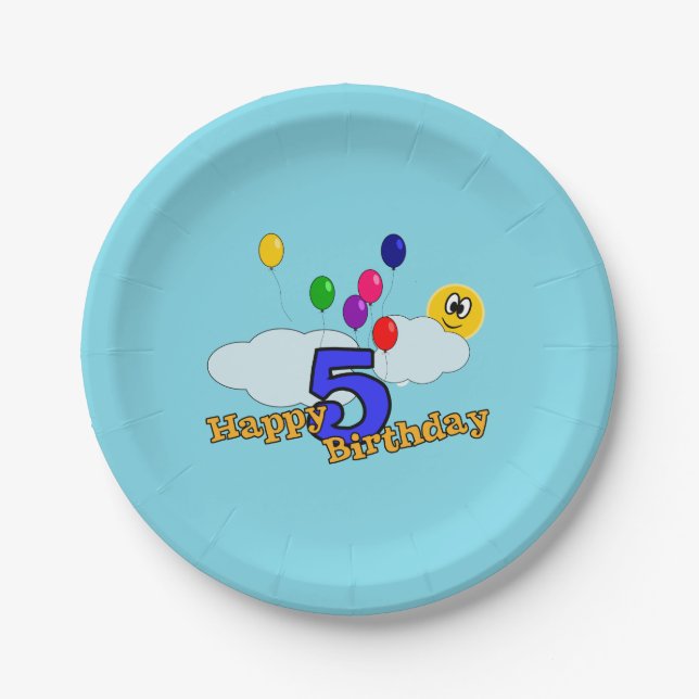 Happy Birthday Pappteller (Vorderseite)