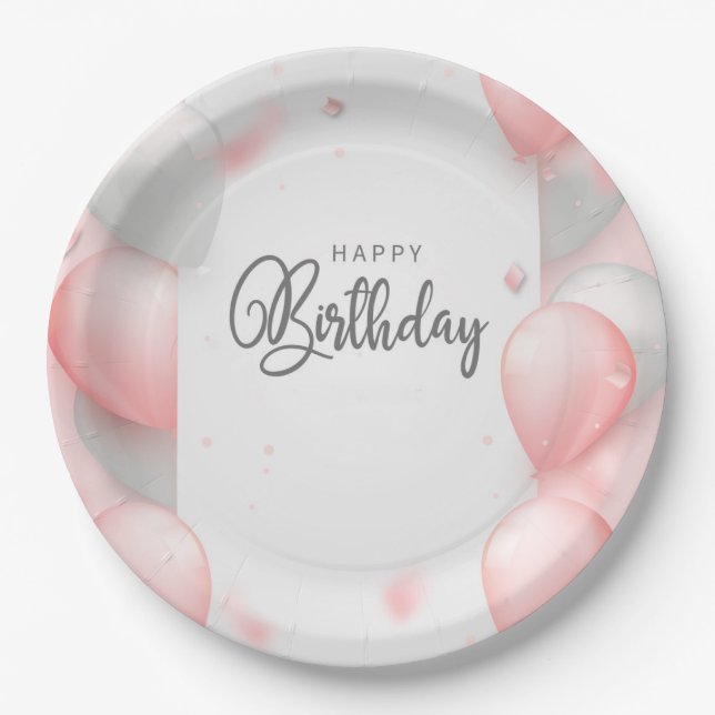 Happy Birthday Pappteller (Vorderseite)