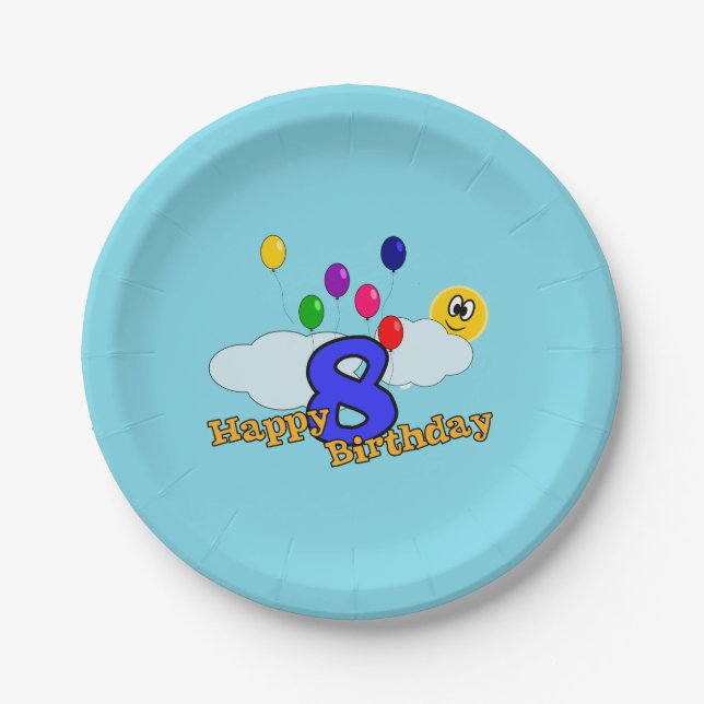 Happy Birthday Pappteller (Vorderseite)