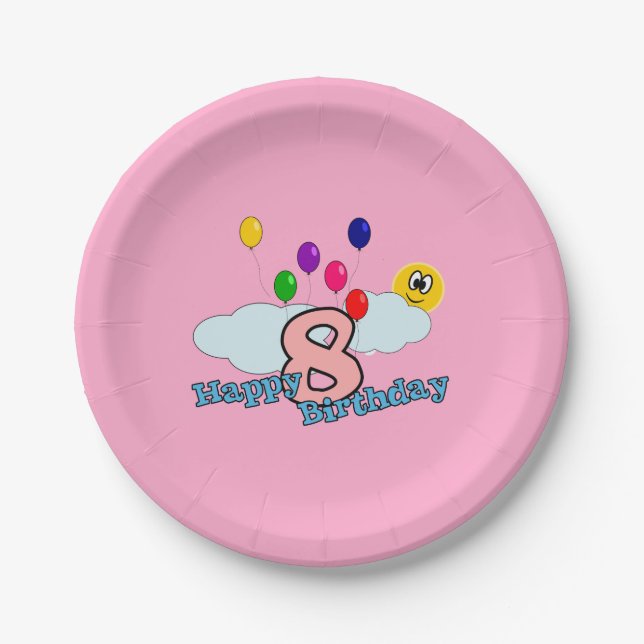 Happy Birthday Pappteller (Vorderseite)