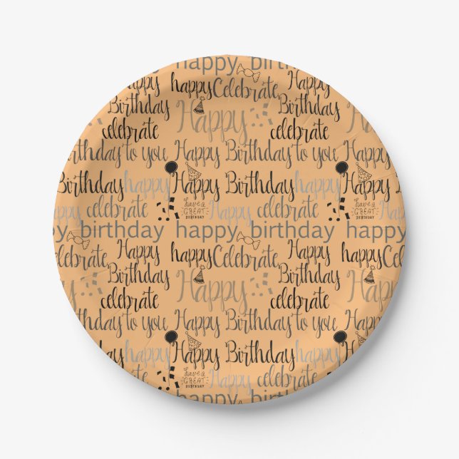 Happy Birthday Pappteller (Vorderseite)