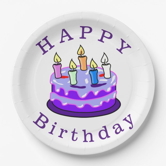 Happy Birthday Pappteller (Vorderseite)