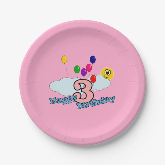 Happy Birthday Pappteller (Vorderseite)