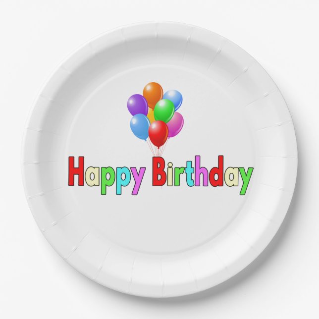 Happy Birthday Pappteller (Vorderseite)