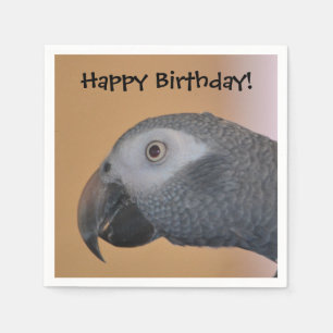 Happy Birthday Parrot Paper Napkin Serviette