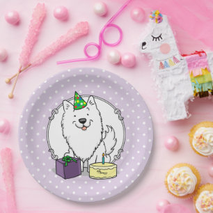 Happy Birthday Party American Eskimo Dog Eskie Pappteller